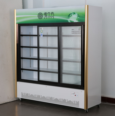 glass door deep freezer Sliding Door Beverage Commercial Display Cabinets Green Series Air Cooled