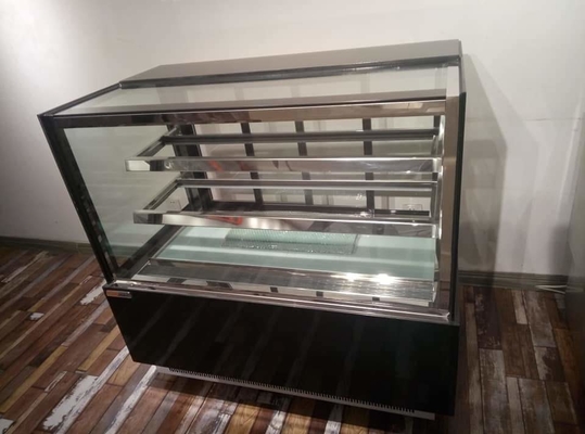 upright glass door chiller cabinet right Angle rear door air cooled cake crisper display cabinet