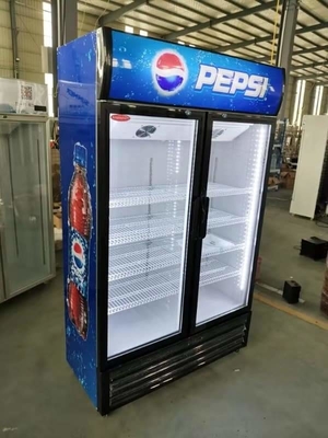 290L Direct Cooling 2 Door Drink Display Fridge Beverage