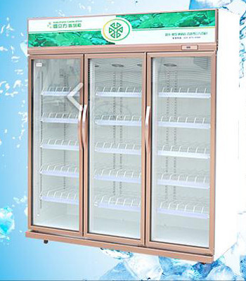 Air Cooling 3 Glass Door Display Freezer Supermarket