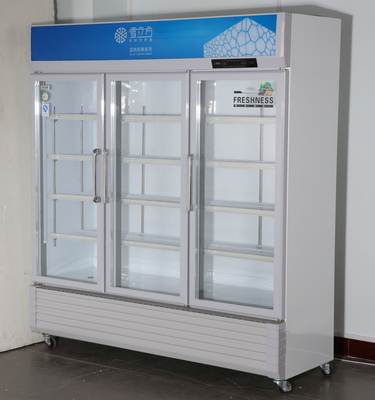 Cold Beer Drink Glass Door Display Freezers Refrigerated Stainless Steel Cabinet
