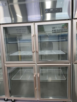 Commercial Glass Door Stainless Steel Freezer Large Capacity
