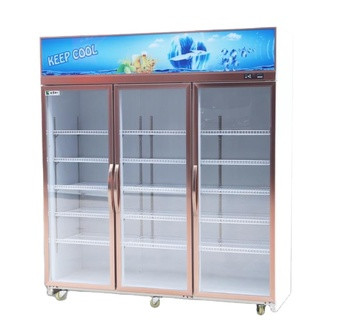 Air Cooling 3 Glass Door Display Freezer Supermarket